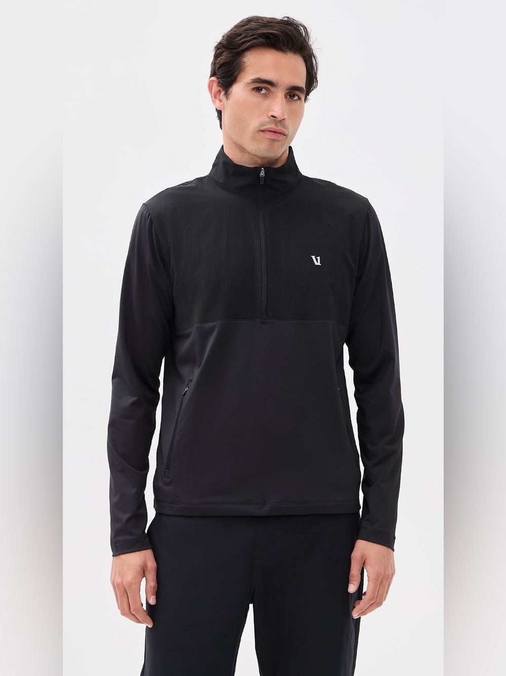 Vuori Black Men's Quarter-Zip Performance Pullover